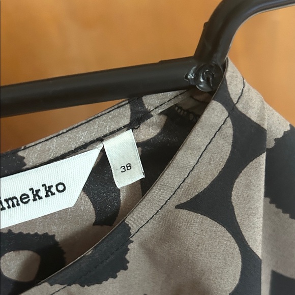 Marimekko Black and Tan Floral Long Sleeve Dress sz 38 or US 10 - Picture 5 of 5